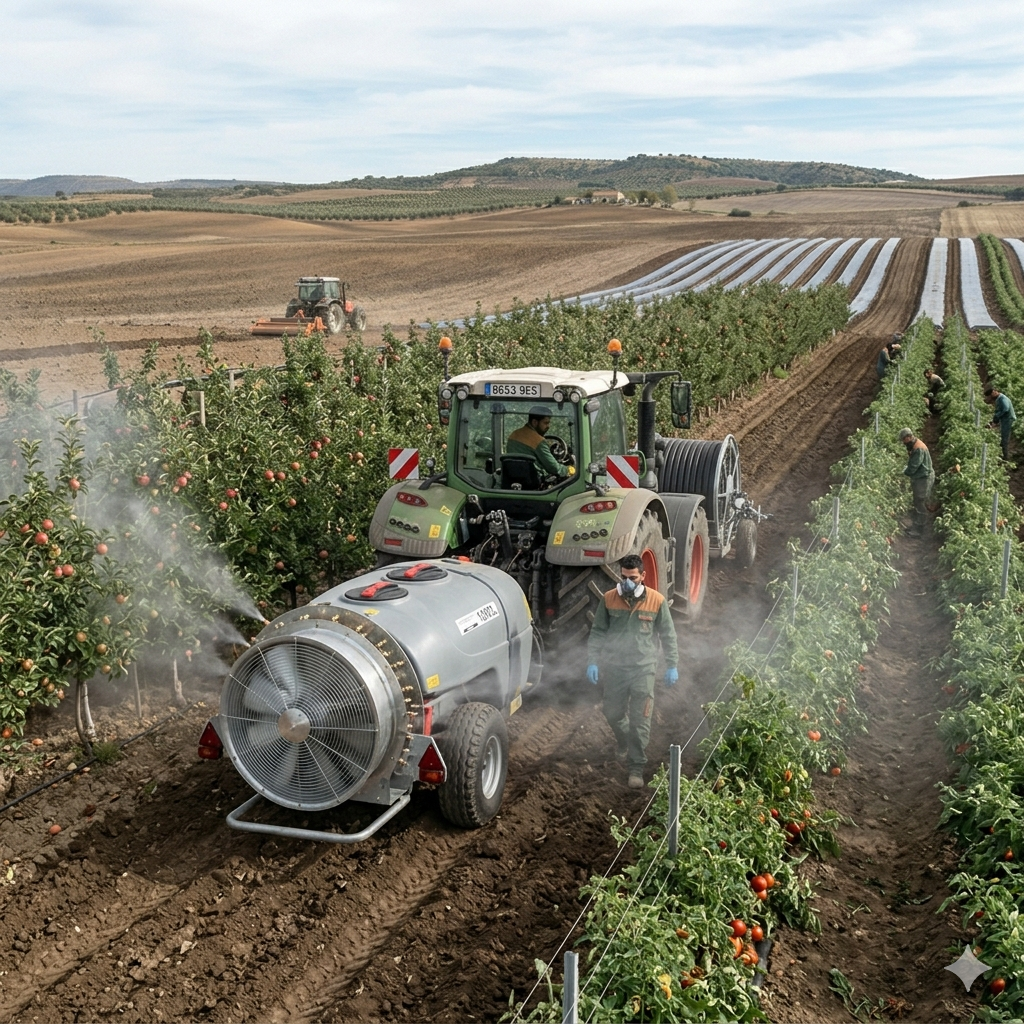 Fumigación con tractor